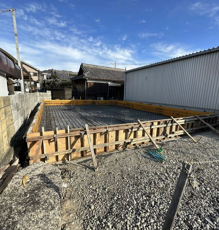 平屋建ての基礎工事